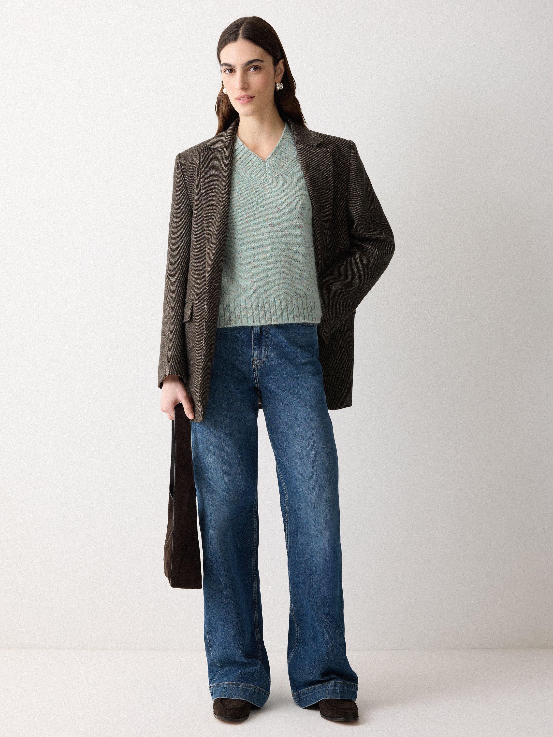 Product image 4 of 6, which shows Jigsaw Speckle Chunky Knit Tank Top, Green, XS