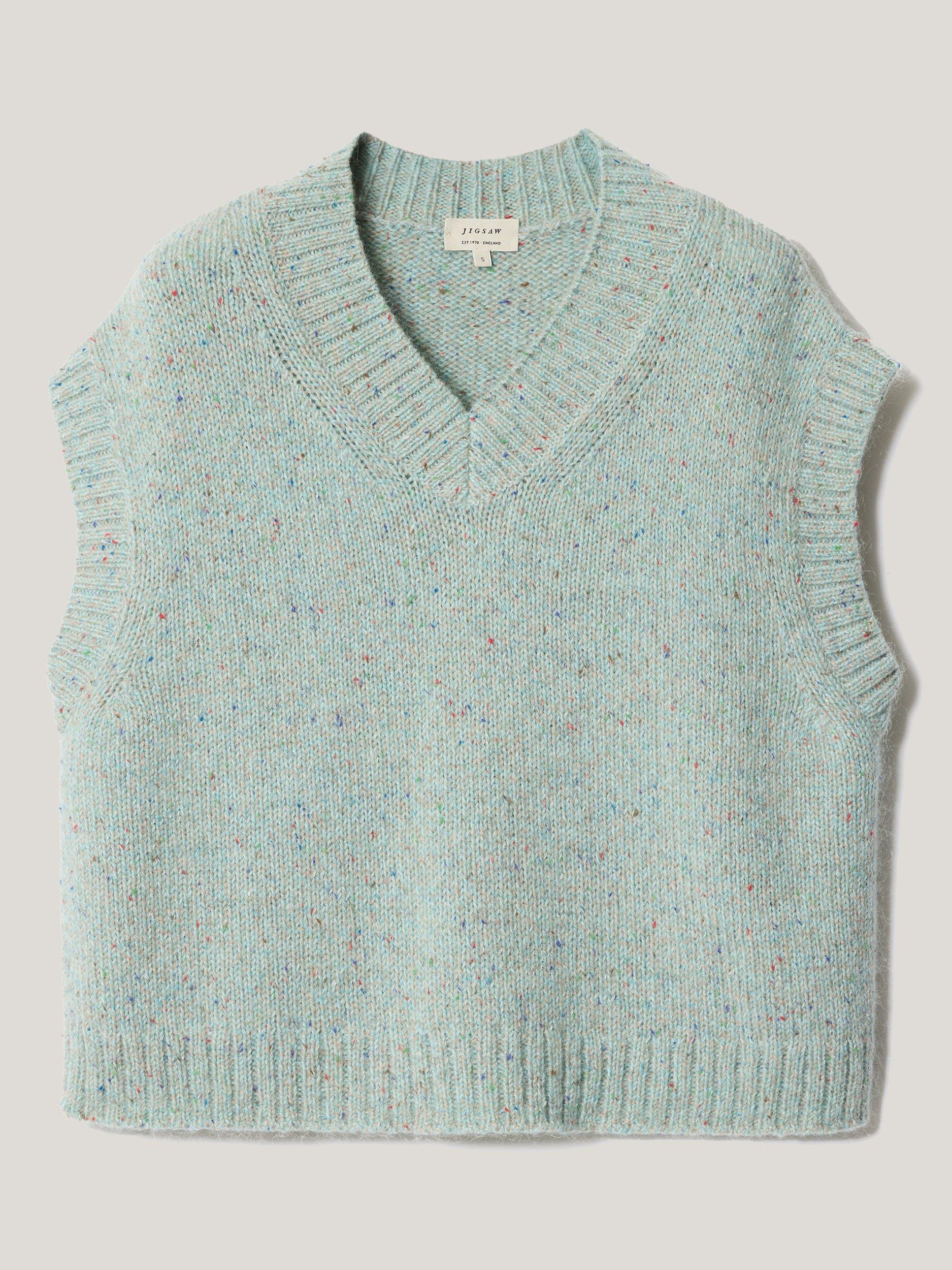Product image 5 of 6, which shows Jigsaw Speckle Chunky Knit Tank Top, Green, XS
