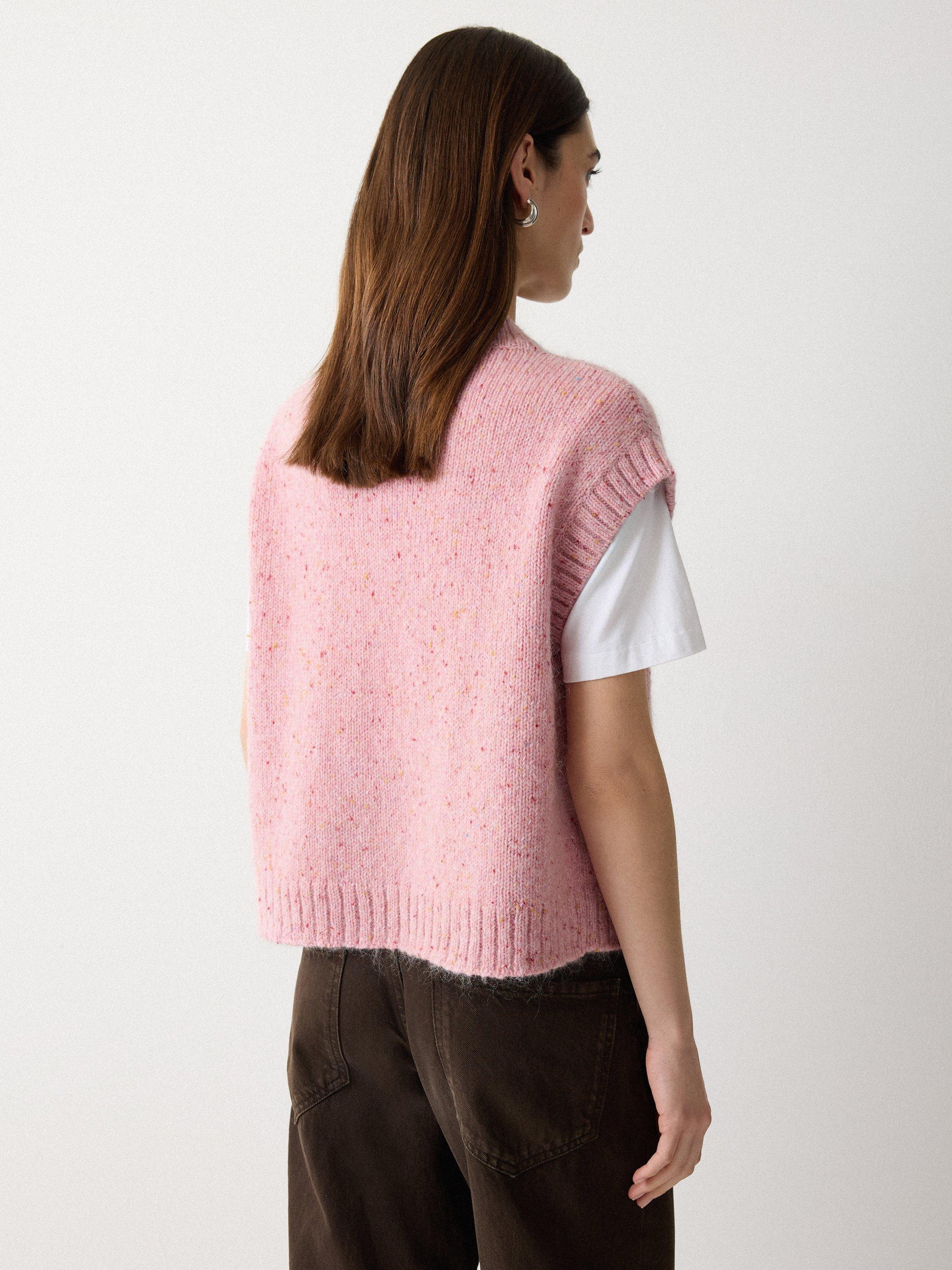 Product image 2 of 7, which shows Jigsaw Speckle Chunky Knit Tank Top, Pink, XS