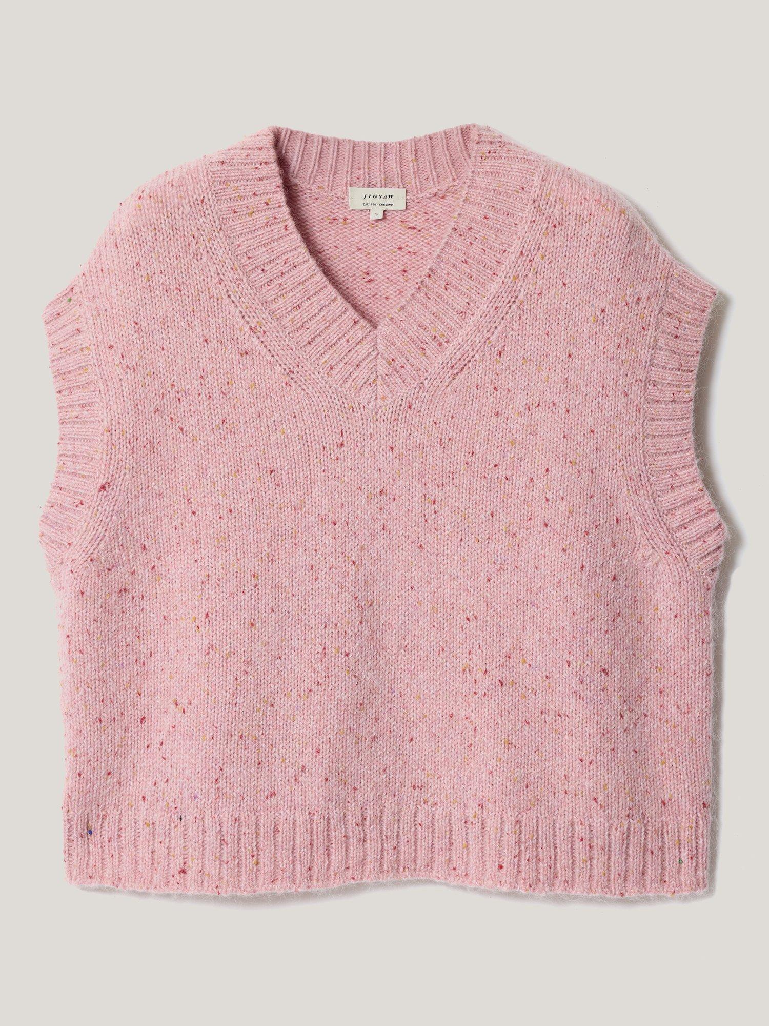 Product image 5 of 7, which shows Jigsaw Speckle Chunky Knit Tank Top, Pink, XS
