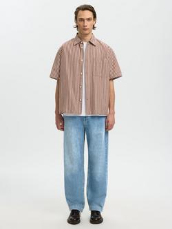 Selected Loose Fit Stonewash Jeans, Light Blue Denim, Light Blue Denim