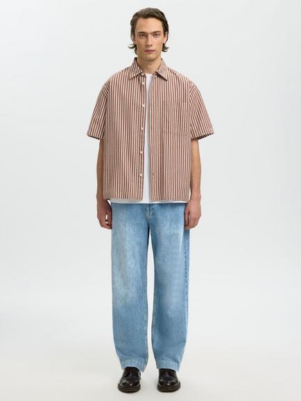 Selected Loose Fit Stonewash Jeans, Light Blue Denim, Light Blue Denim