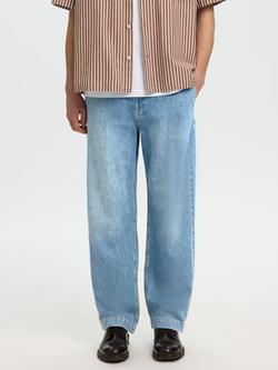 Selected Loose Fit Stonewash Jeans, Light Blue Denim - view 2, Light Blue Denim