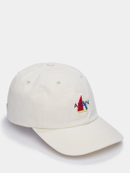 Aubin Hendwell Washed Cotton Twill Baseball Cap, Vintage White, Vintage White