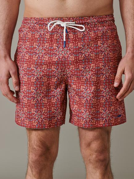 Aubin Bardney Swim Shorts, Red Tile, Red Tile