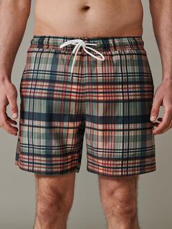 Aubin Bardney Check Swim Shorts, Brown/Multi, Brown/Multi