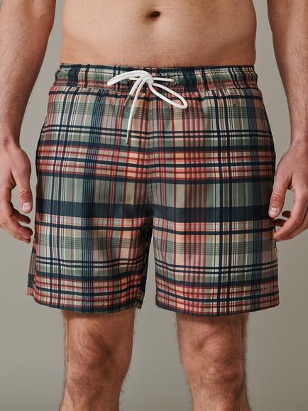 Aubin Bardney Check Swim Shorts, Brown/Multi, Brown/Multi
