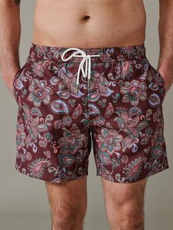 Aubin Bardney Paisley Swim Shorts, Brown, Brown