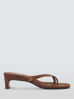 John Lewis x REJINA PYO Barely There Leather Mule Sandals, Brown Chocolate, Brown Chocolate