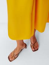 John Lewis x REJINA PYO Barely There Leather Mule Sandals, Brown Chocolate