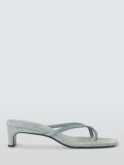 John Lewis x REJINA PYO Barely There Leather Mule Sandals, Blue Grey, Blue Grey