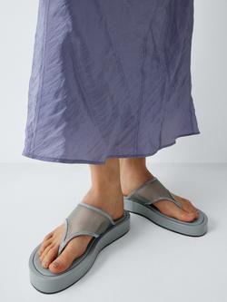 John Lewis x REJINA PYO Sand Dune Mesh Flatform Sandals, Blue Grey - view 2, Blue Grey