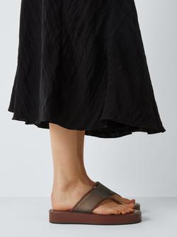 John Lewis x REJINA PYO Sand Dune Mesh Flatform Sandals, Brown Chocolate - view 2, Brown Chocolate