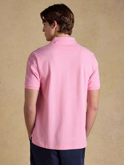 Joules Woody Cotton Regular Fit Short Sleeve Polo Shirt, Blue - view 2, Light Pink