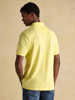 Joules Woody Cotton Regular Fit Short Sleeve Polo Shirt, Blue - view 2, Yellow