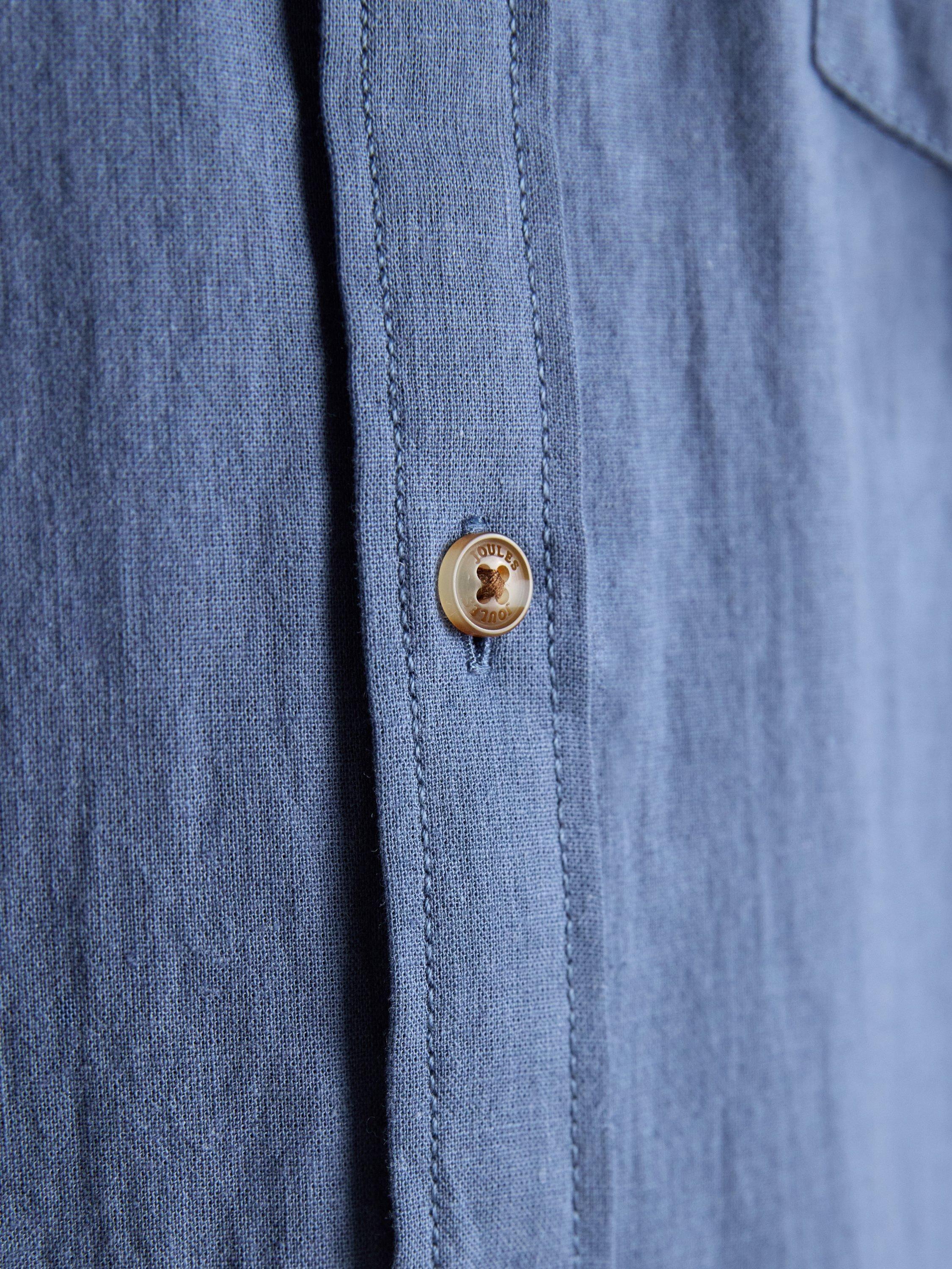 Product image 5 of 7, which shows Joules Linen Blend Regular Fit Shirt, Blue, S