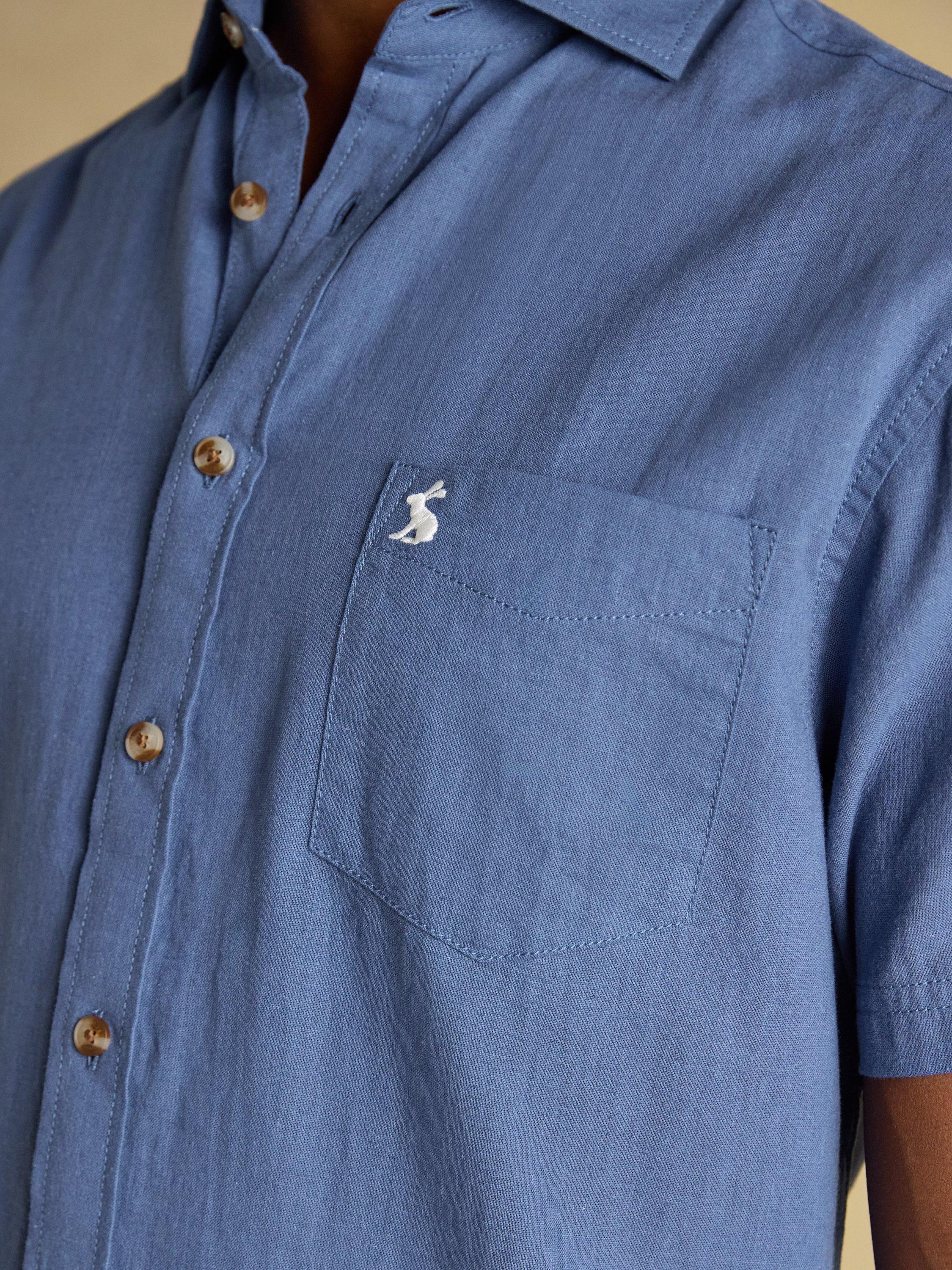 Product image 6 of 7, which shows Joules Linen Blend Regular Fit Shirt, Blue, S