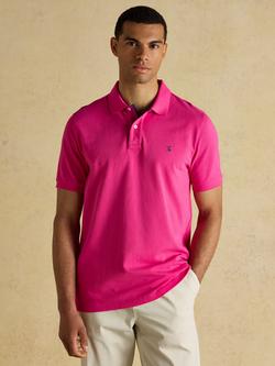Joules Woody Cotton Regular Fit Short Sleeve Polo Shirt, Magenta, Magenta
