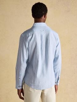 Joules Linen Blend Regular Fit Stripe Shirt, Blue - view 2, Blue