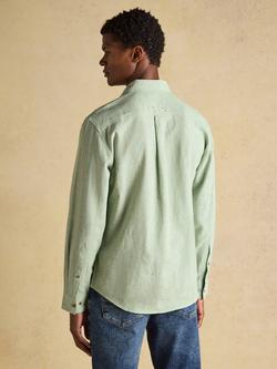 Joules Linen Blend Regular Fit Shirt - view 2, Light Green