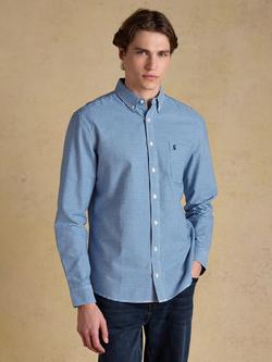 Joules Cotton Regular Fit Check Oxford Shirt, Navy