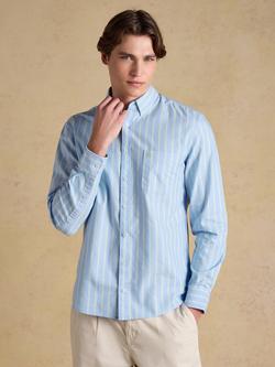 Joules Cotton Regular Fit Stripe Oxford Shirt, Blue/White