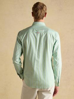 Joules Cotton Regular Fit Stripe Oxford Shirt, Green - view 2, Green