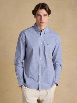 Joules Poplin Gingham Long Sleeve Shirt, Blue