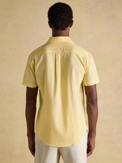 Joules Linen Blend Regular Fit Short Sleeve Shirt - view 2, Yellow