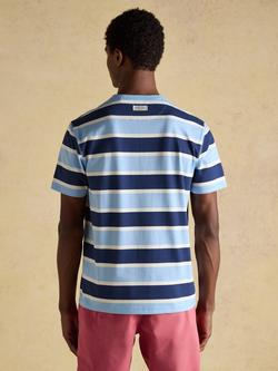 Joules Cotton Regular Fit Short Sleeve Stripe Rugby Club T-Shirt, Blue - view 2, Blue