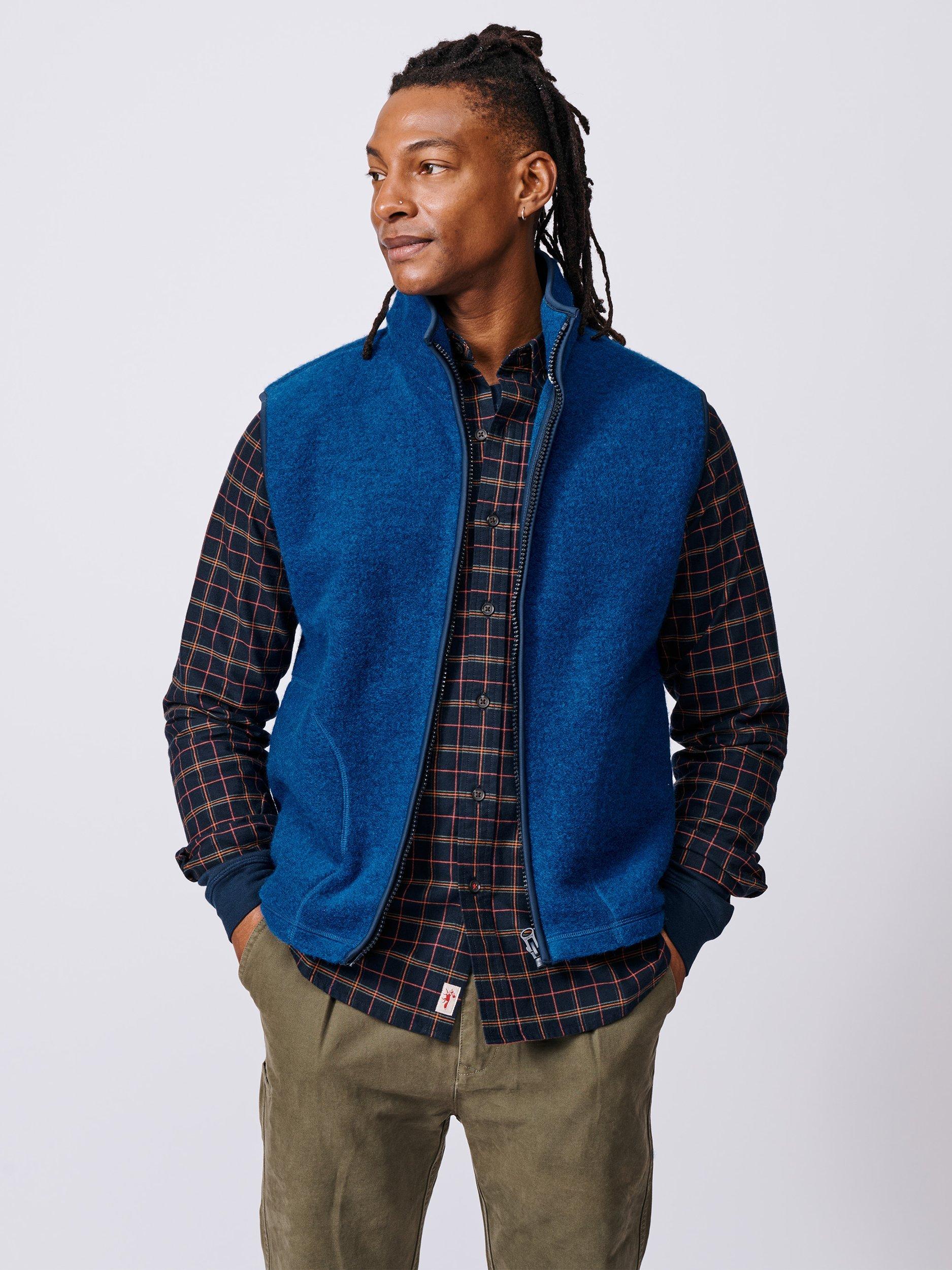 Product image 1 of 6, which shows Aubin Ferry Wool Mix Gilet, Cobalt, S