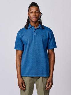 Aubin Arkwright Cotton Regular Fit Short Sleeve Polo Shirt, Cobalt