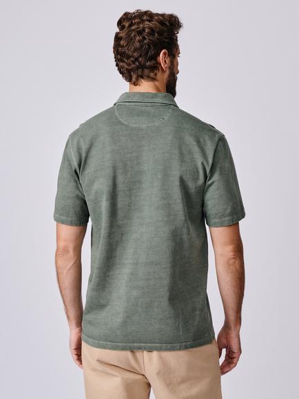 Aubin Arkwright Cotton Regular Fit Short Sleeve Polo Shirt - view 2, Khaki