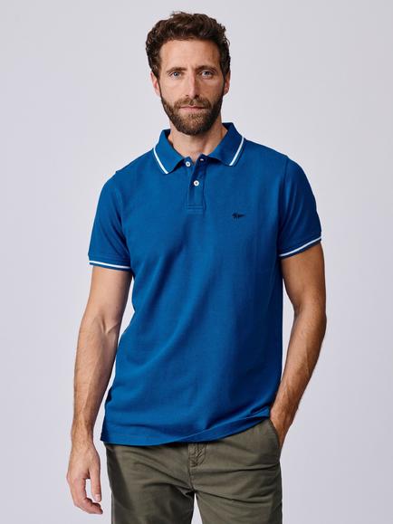 Aubin Eden Regular Fit Cotton Polo Shirt, Bright Blue