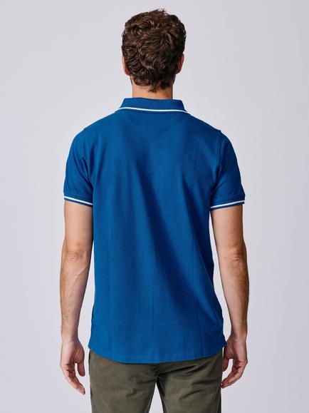 Aubin Eden Regular Fit Cotton Polo Shirt - view 2, Bright Blue