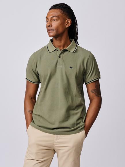 Aubin Eden Regular Fit Cotton Polo Shirt, Khaki
