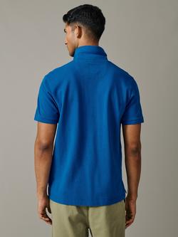 Aubin Lusby Pique Cotton Short Sleeve Polo Shirt - view 2, Cobalt