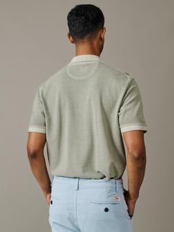 Aubin Lusby Pique Cotton Short Sleeve Polo Shirt - view 2, Khaki