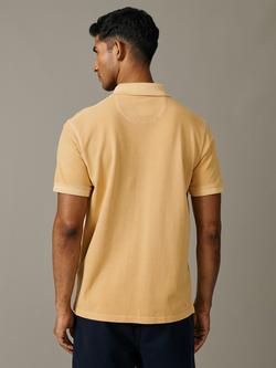 Aubin Lusby Pique Polo Shirt, Lemon - view 2, Lemon