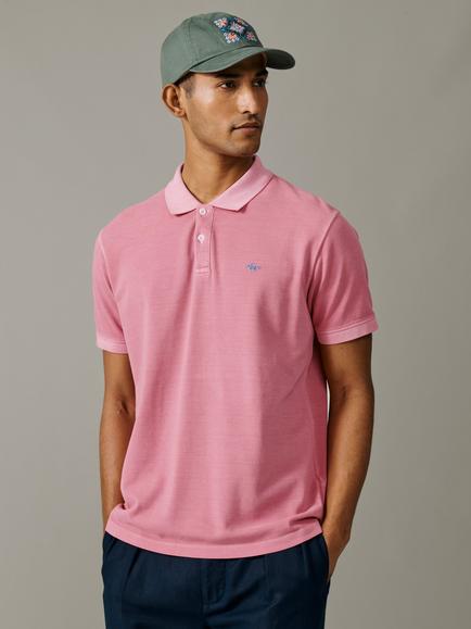 Aubin Lusby Pique Polo Shirt, Washed Pink