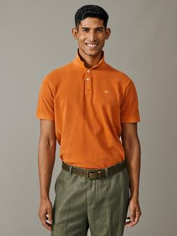 Aubin Lusby Pique Polo Shirt, Washed Orange