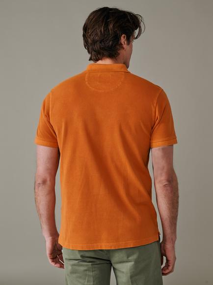 Aubin Lusby Pique Polo Shirt, Washed Orange