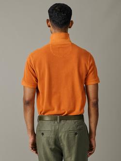 Aubin Lusby Pique Polo Shirt - view 2, Washed Orange