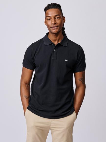 Aubin Oliver Cotton Polo Top, Black