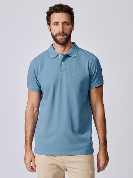 Aubin Oliver Cotton Polo Top, China Blue, China Blue