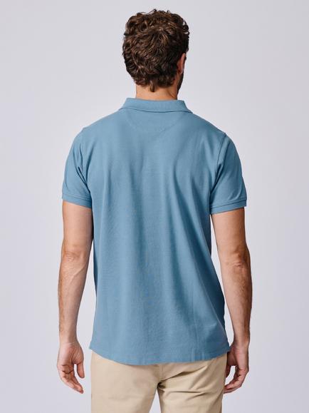 Aubin Oliver Cotton Polo Top, China Blue - view 2, China Blue