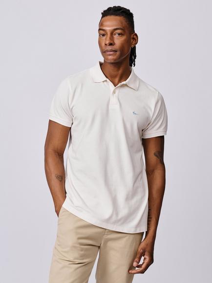 Aubin Oliver Cotton Polo Top, Vintage White, Vintage White