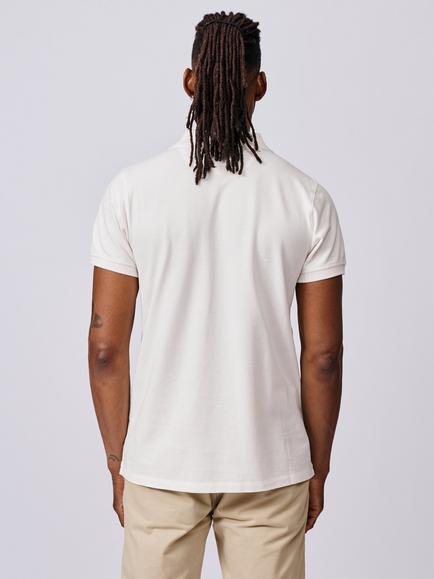 Aubin Oliver Cotton Polo Top, Vintage White - view 2, Vintage White