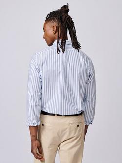 Aubin Aldridge Cotton Regular Fit Stripe Shirt - view 2, Bright Blue/Multi