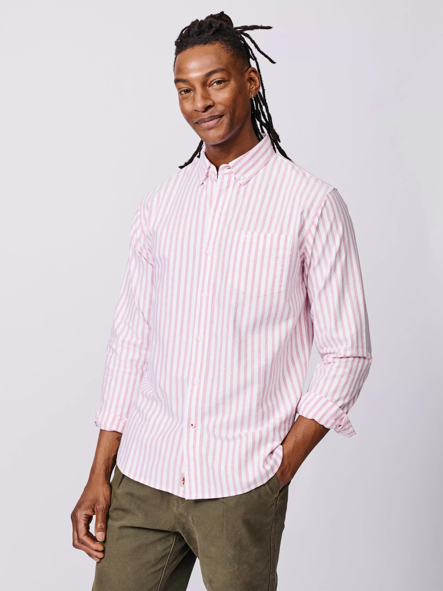 strapless open back dress Ralph Lauren Striped LS Oxford Shirt Blue/Pink – Pockets main image 1